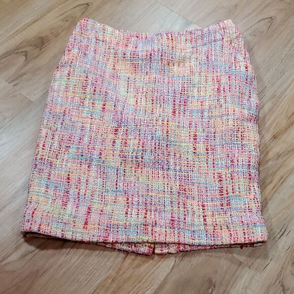 🔸️Merona Pink & Multicolored Twill Skirt w/Pockets Size 6 - Picture 1 of 10